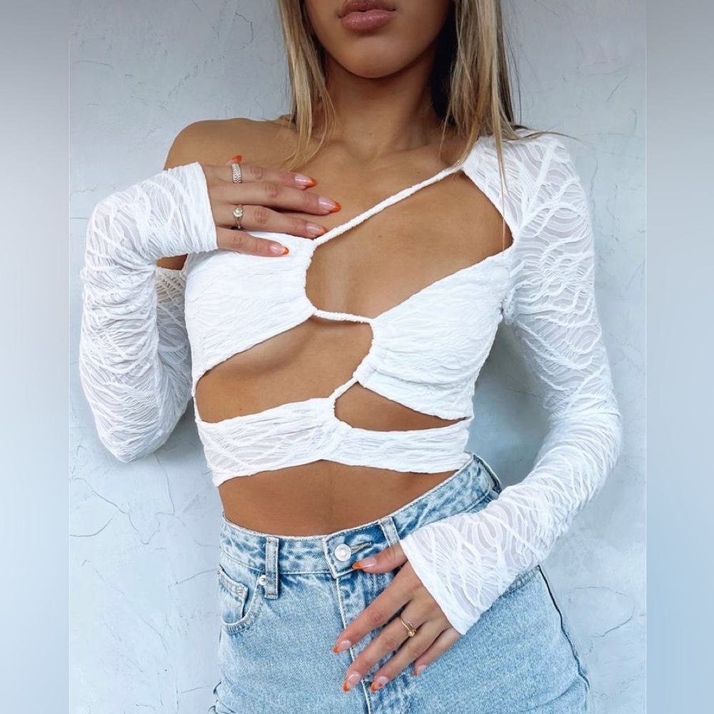 White Fox Step Aside Crop Top